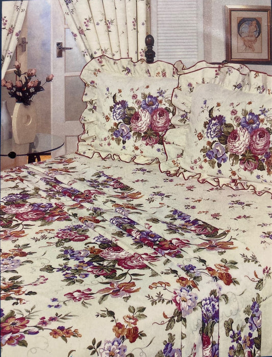 Single Bed Canterbury Frilled Sheet Set Luxury Vintage Floral