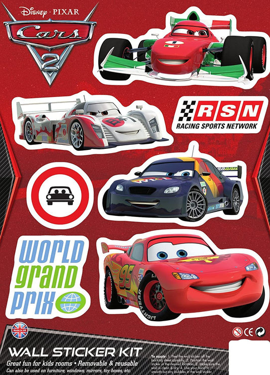Disney Pixar Cars 3 Pack Wall Sticker Kit Character Lightning Mcqueen Mater Finn