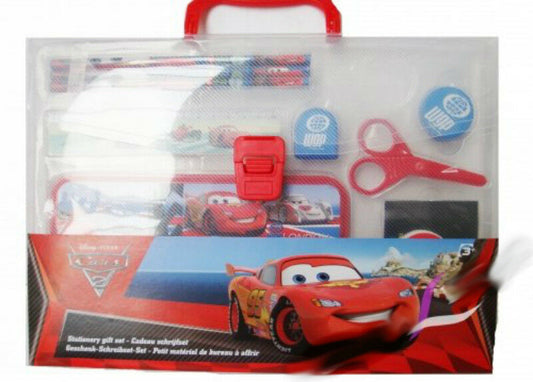Disney Cars Stationery Gift Set Pencil Case Clip Sharpener Kids