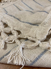 Load image into Gallery viewer, Cream Ivory Blue Striped Cushion Covers Pack Of 2 20&quot; x 20&quot; Zipped 100% Cotton
