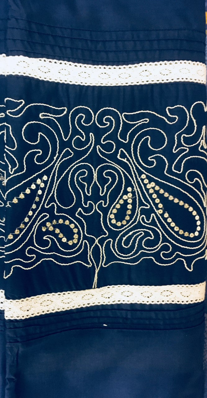 King Size Celine Navy Sequins Lace Duvet Cover Set Lace