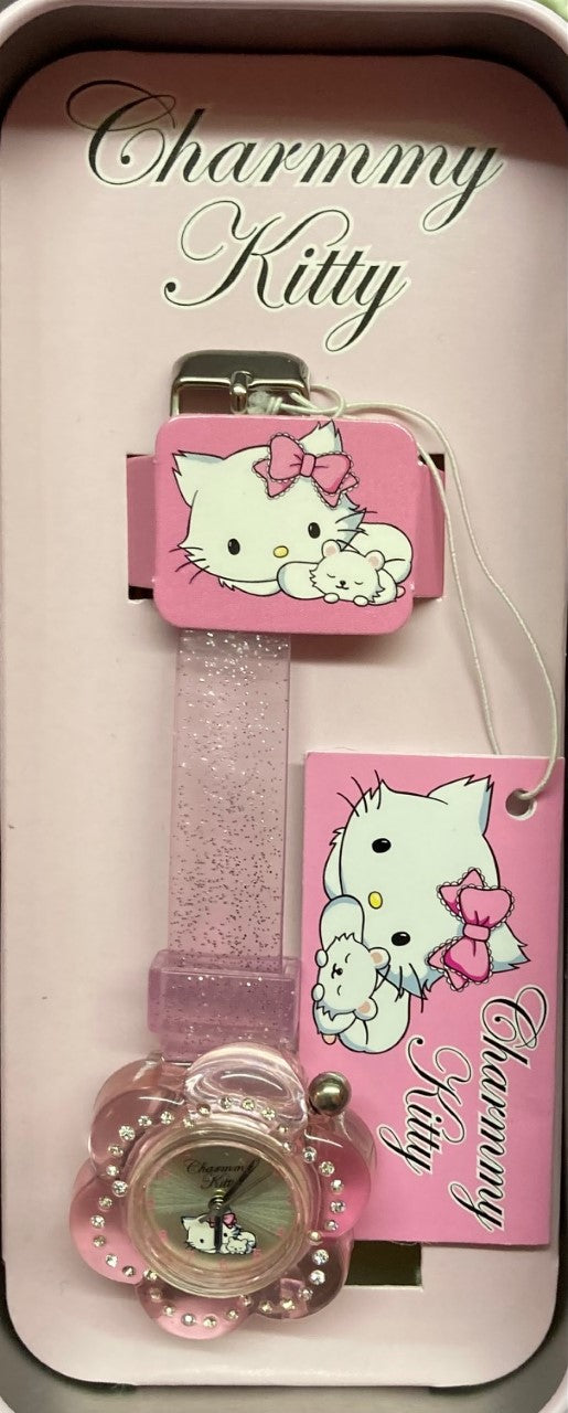 Charmmy Kitty Watch In Tin Pink Strap
