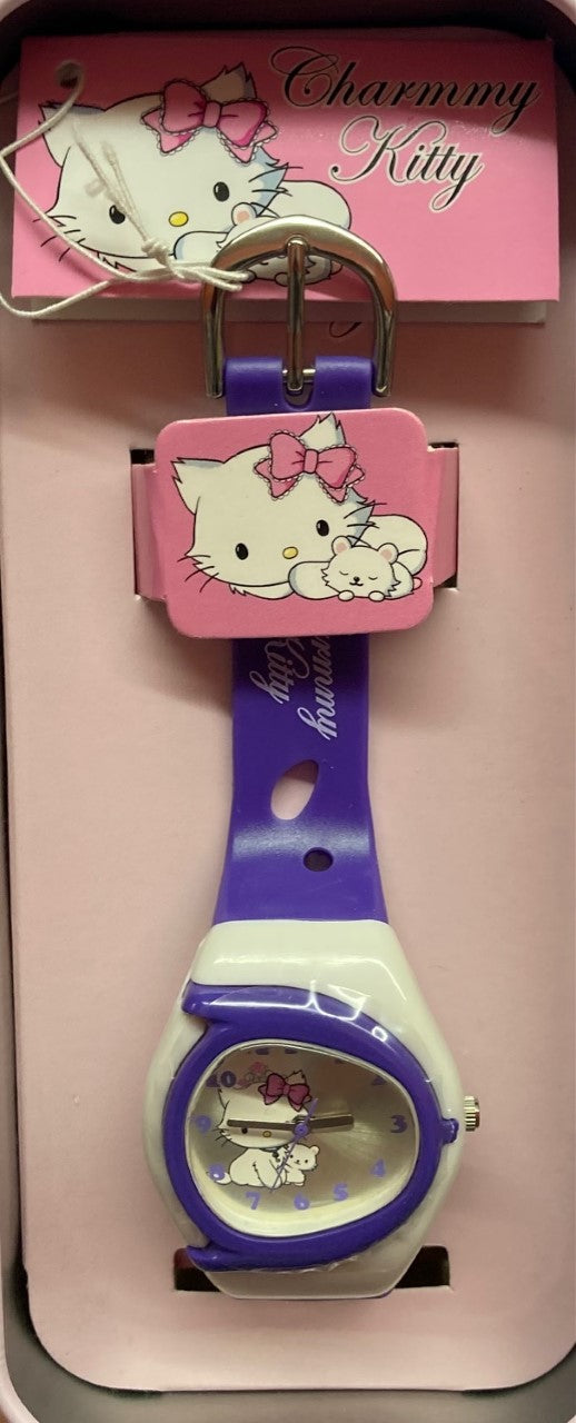 Charmmy Kitty Watch In Tin Purple Strap