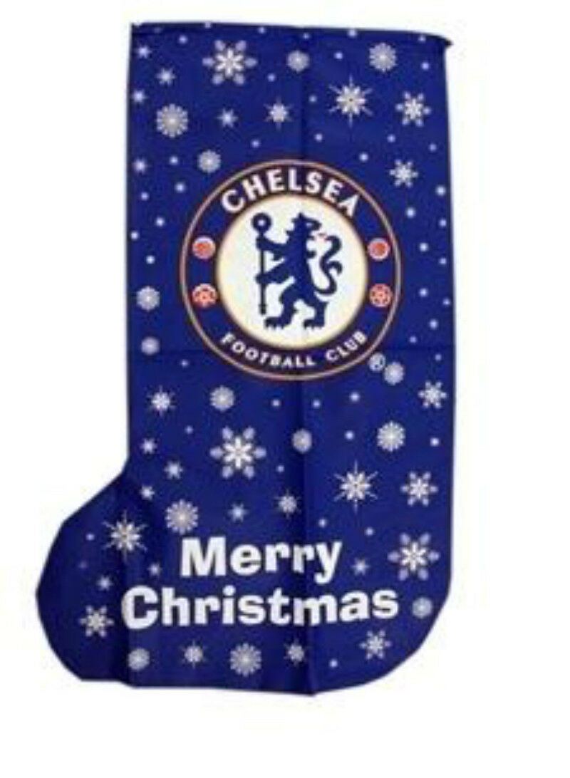 Chelsea F.C Christmas Jumbo Stocking Blue White Snowflakes