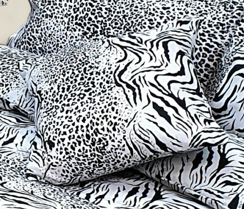 Kalahari Cushion Cover Animal Print Black White Leopard Tiger Zebra