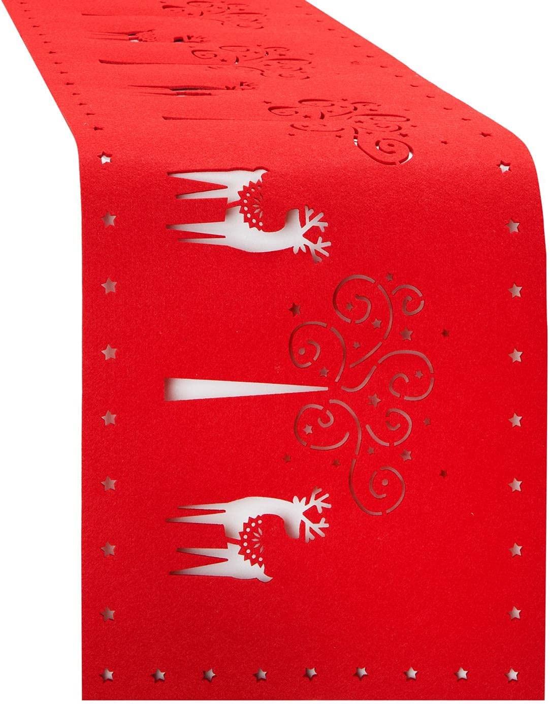 Reindeer Table Runner Red Felt Dining Linen Festive Dining Christmas