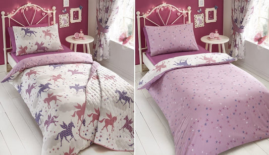 King Size Duvet Cover Set Divine Unicorns Girls Bedding Set