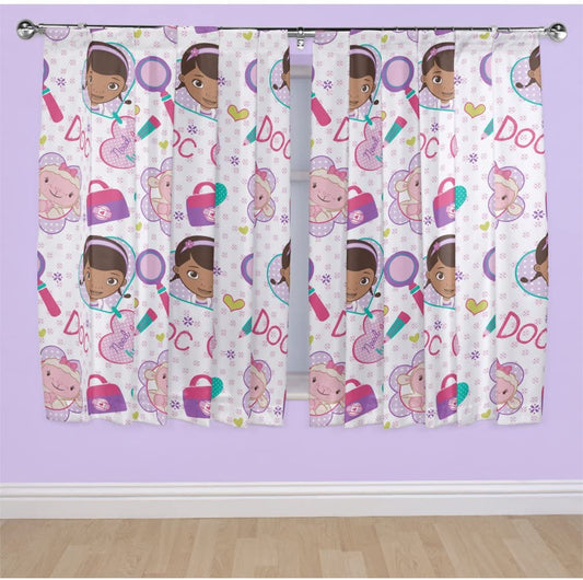 Disney Doc McStuffins 'Hugs' 66" x 54" Unlined Pencil Pleat Character Curtains