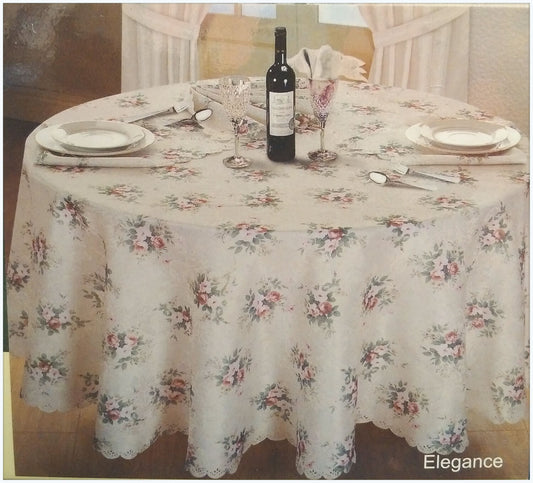 Elegance Floral Oblong 60" x 90" Tablecloth  Soft Touch Luxury