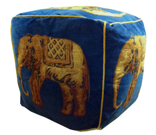 Elephant Vintage Dark Blue Animal Design Filled Bean Bag