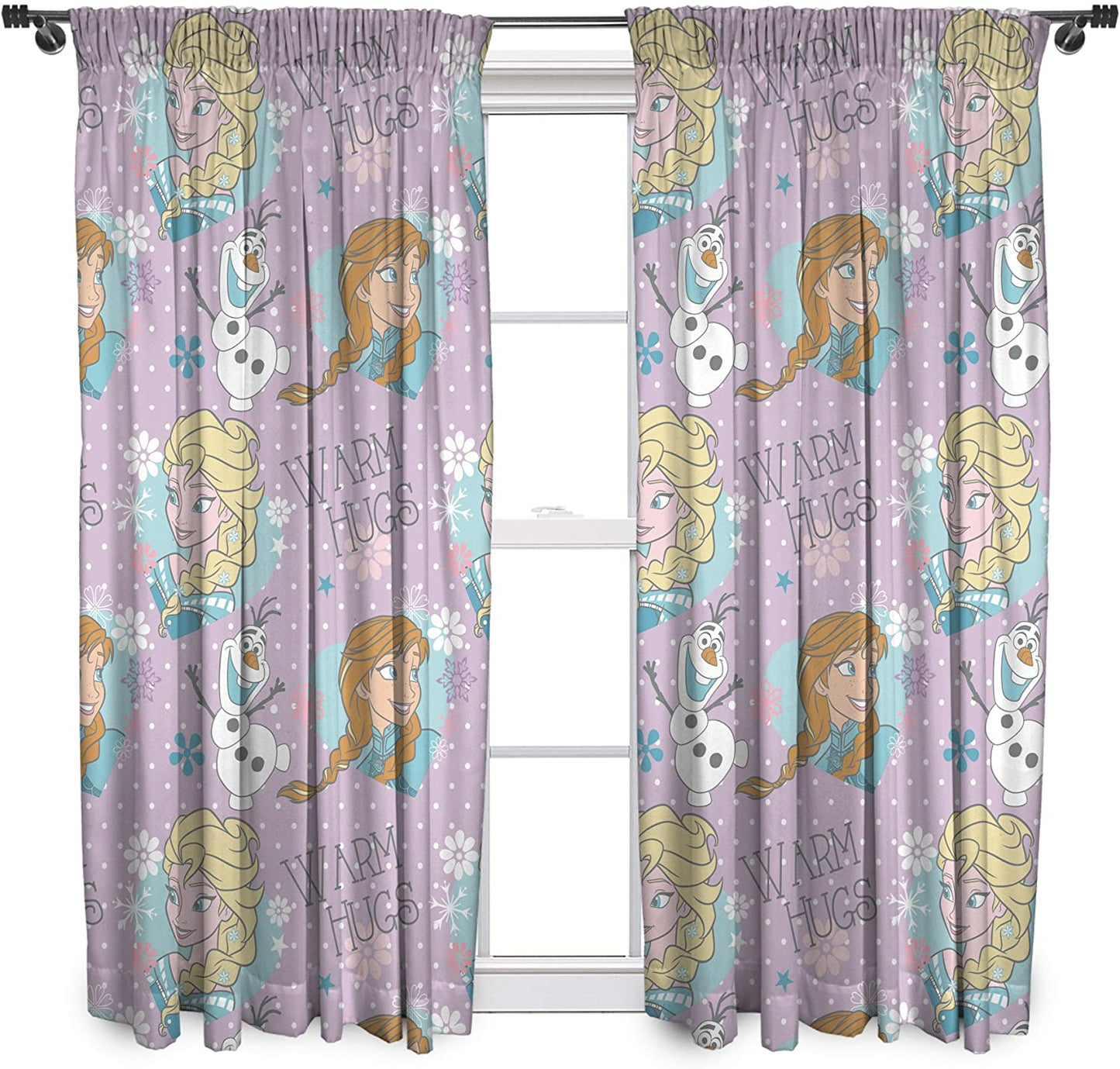 Disney Frozen 'Crystal' 66" x 72" Unlined Pencil Pleat Character Curtains
