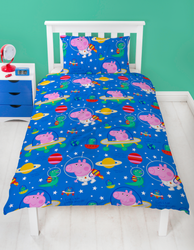 Single Bed George Pig 'Planets' Duvet Cover Set Character Bedding