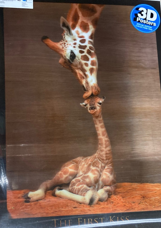 Zoo Animals Giraffe 3D Poster Wall Decoration