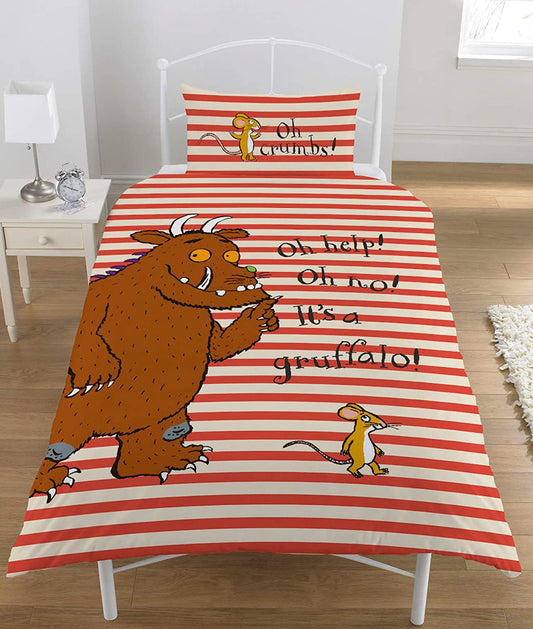 Single Bed Gruffalo ' Oh Help' Duvet Cover Set Reversible Bedding