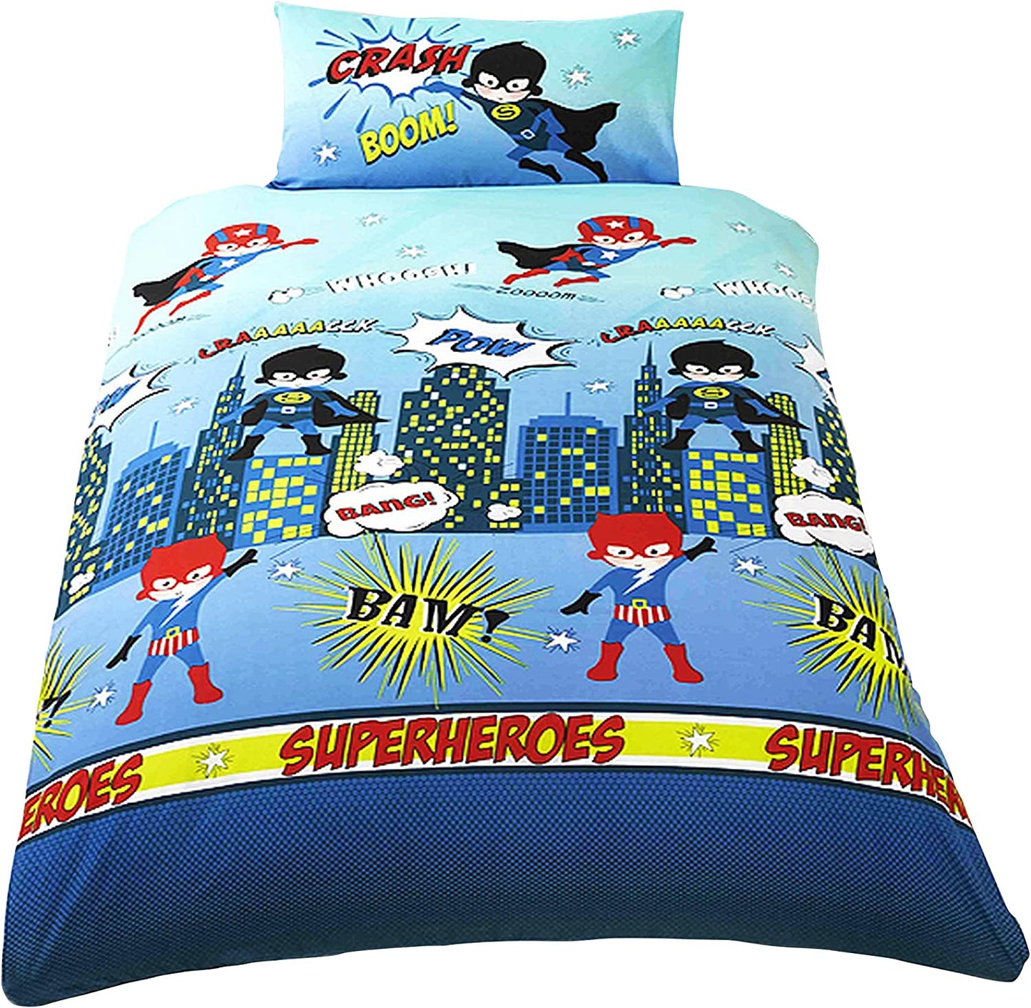 Single Bed Super Heroes Duvet Cover Set Childrens Bedding