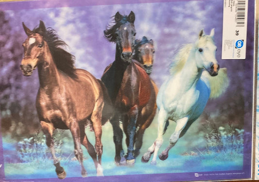 Horses Equestrian Galloping 3D Poster Wall Decoration