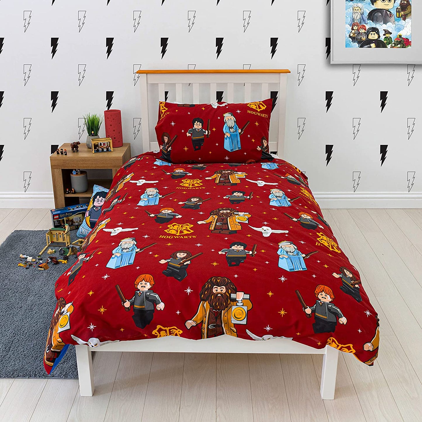 Single Bed Harry Potter Lego Gang Duvet Cover Set Reversible Character Bedding