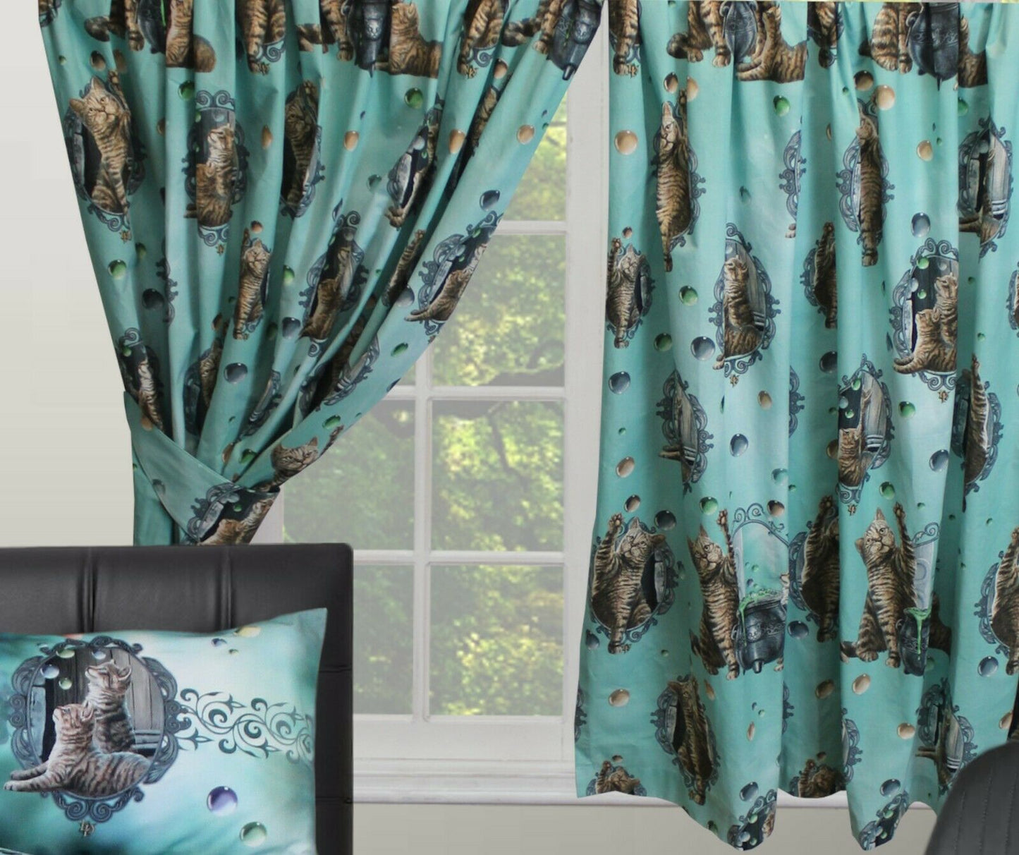 Official Lisa Parker Hubble Bubble 66" x 72" Pencil Pleat Curtains