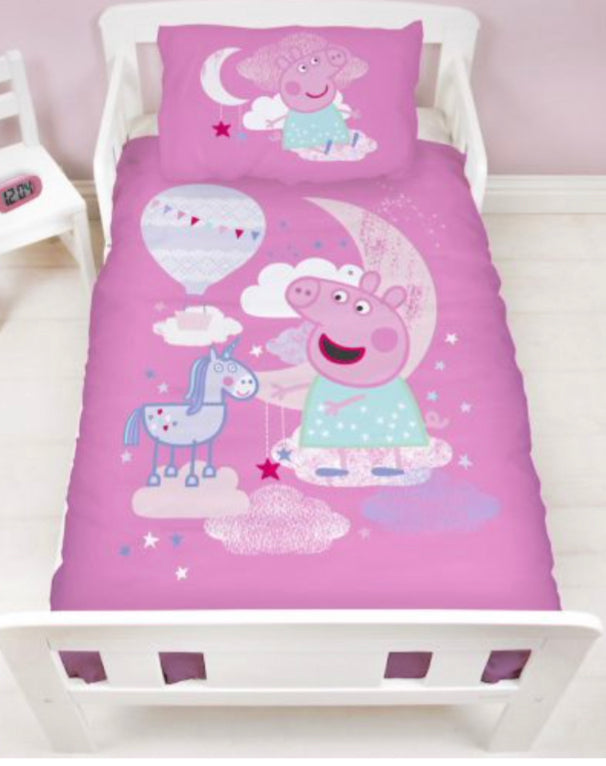 Junior Toddler Bed Peppa Pig Stardust Toddler Duvet Cover Set Character Bedding