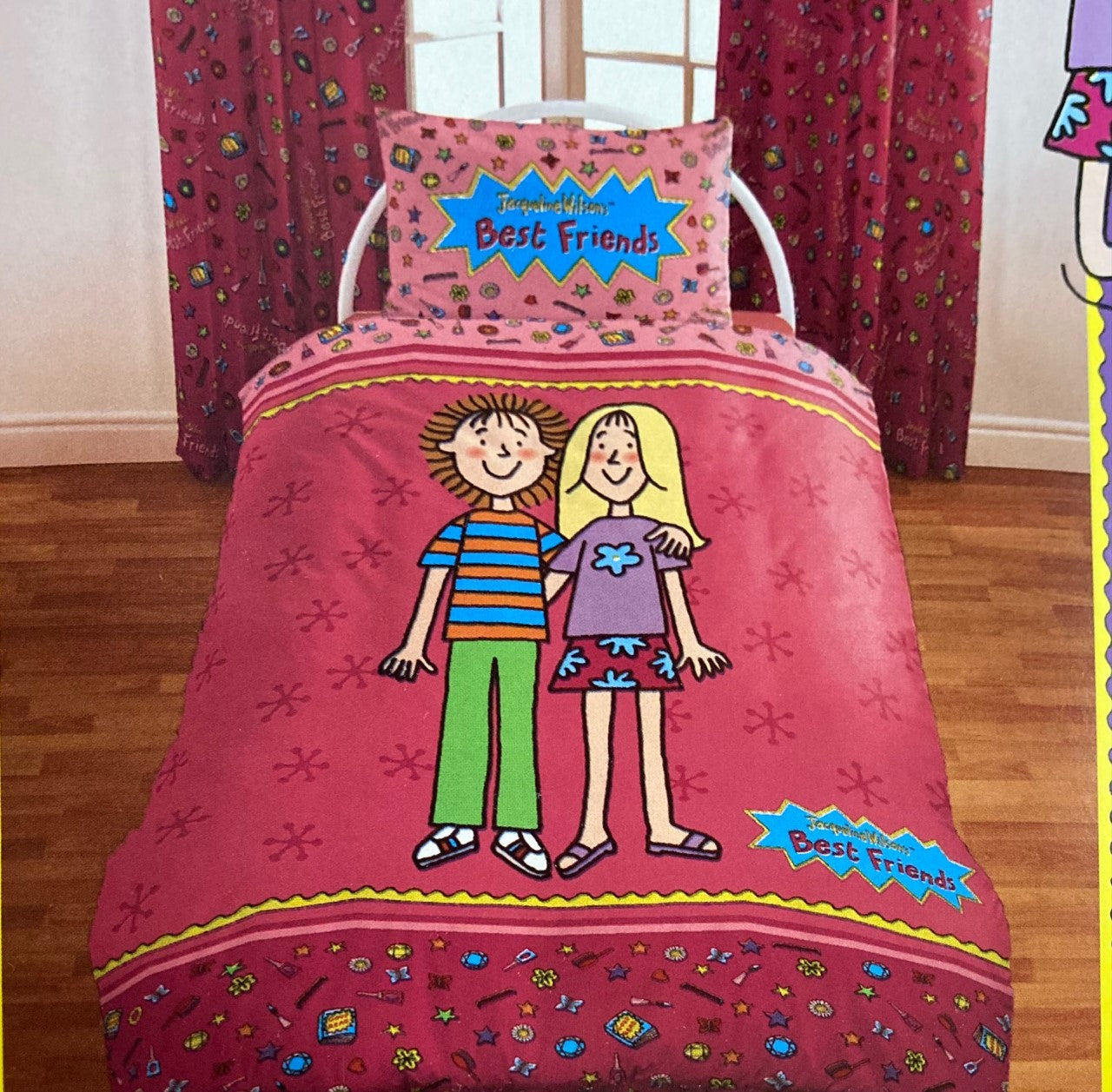 Single Bed Jacqueline Wilson's Best Friends Bumper Set Duvet Cover, Curtains And Frilled Valance Sheet