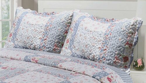 King Size Quilted Bedspread And Pillowshams Throw Over Julie Patchwork Floral