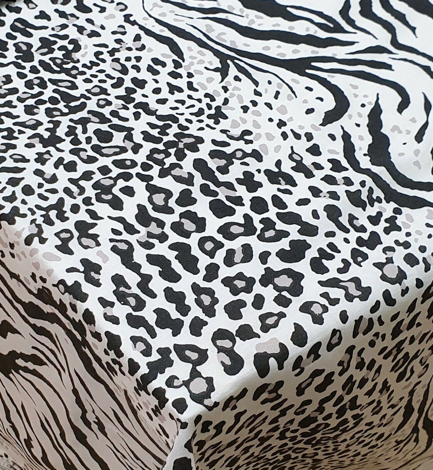 Double Bed Size Fitted Sheet Kalahari Animal Print Zebra Tiger Leopard