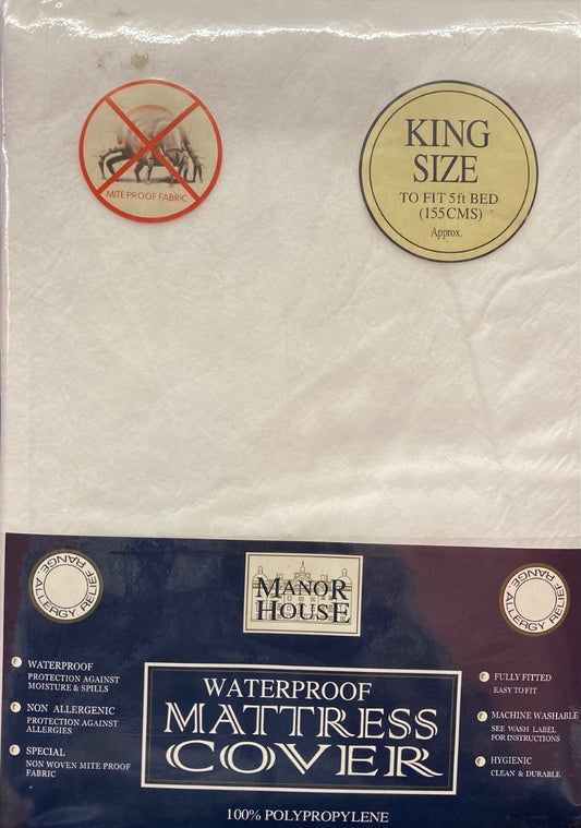 King Size Waterproof Mattress Protector Cover 5ft Bed Miteproof Fabric