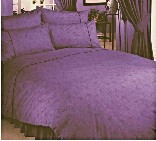Double Bed Duvet Cover Set Lauren Purple Marble Effect