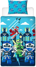 Load image into Gallery viewer, Single Bed Lego Ninjago Lightning Blue Reversible Duvet Cover Set Character Bedding

