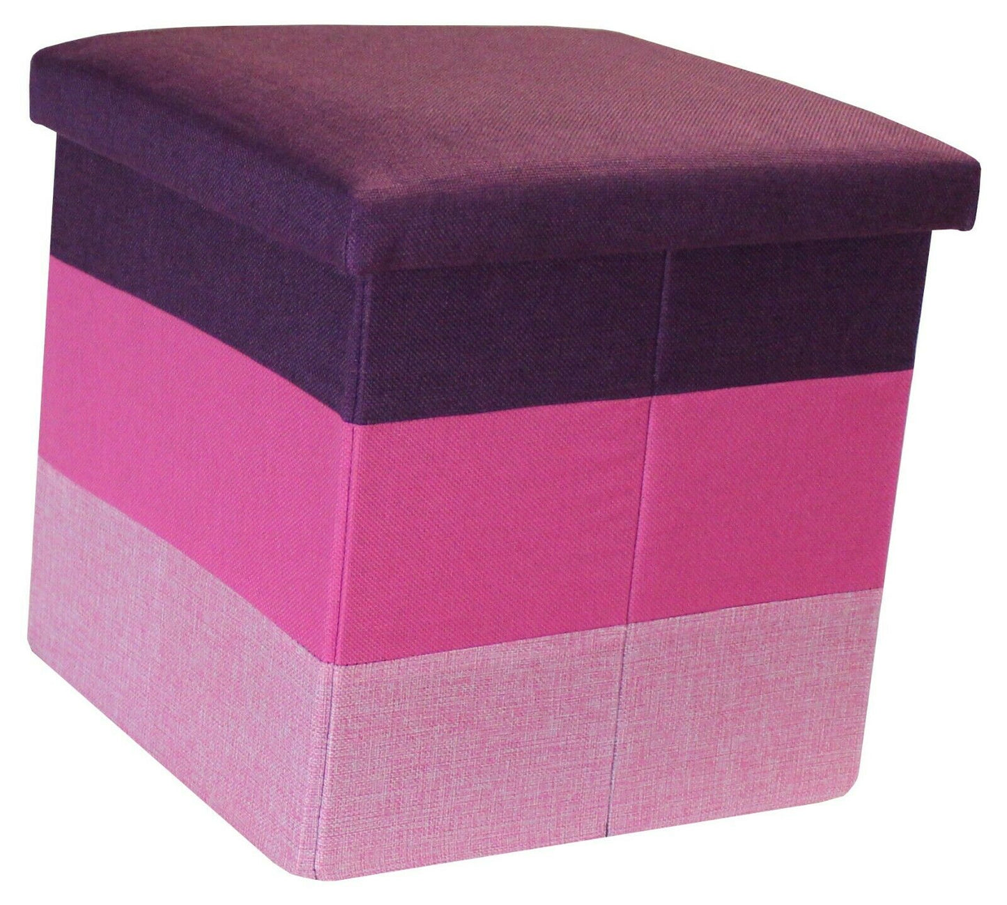 Linear Storage Ottoman Purple Pink Lilac Three Tone Foot Stool Seat Storage Box