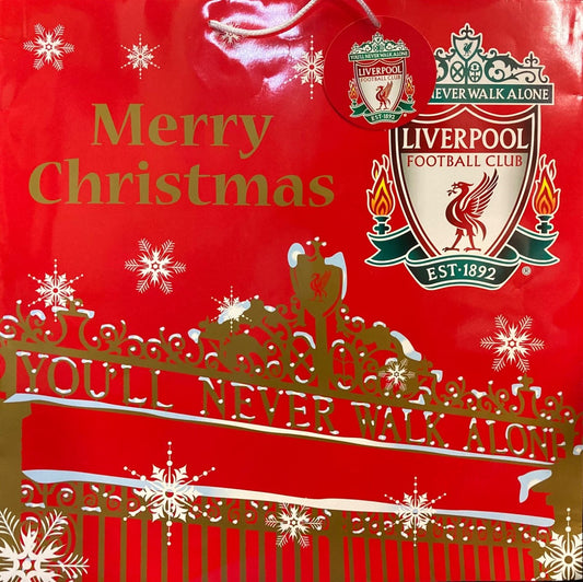 Liverpool F.C Large Gift Bag Design Merry Christmas Official Product