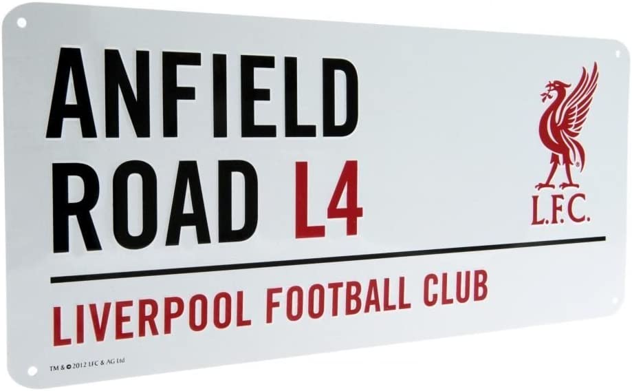 Liverpool F.C. Metal Street Sign White Gift Idea Anfield Football