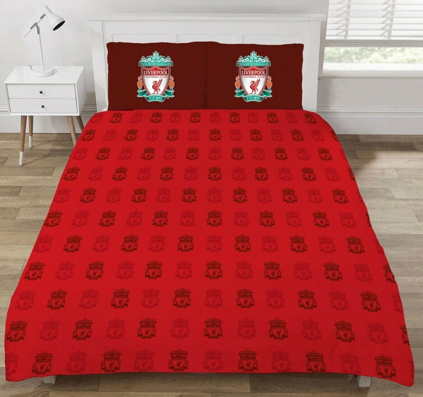 Double Bed Liverpool F.C Players Red Reversible Bedding Duvet Cover Set Salah