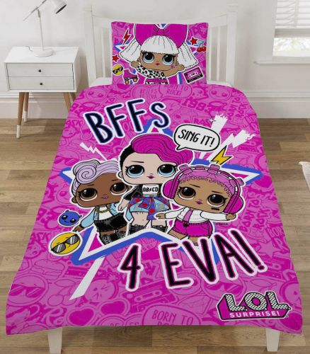 Single Bed LOL Surprise Duvet Cover Set Sing It Cerise Reversible Bedding