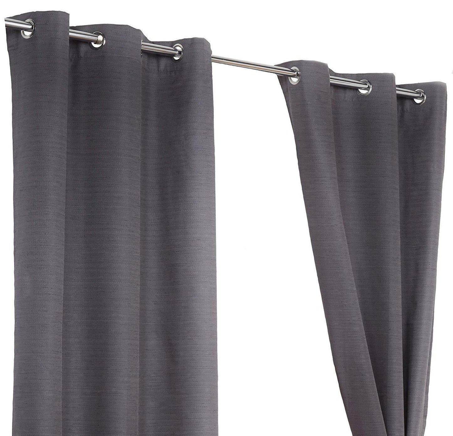 Lunar Dark Grey 66" x 72" Eyelet Unlined Ready Made Curtains