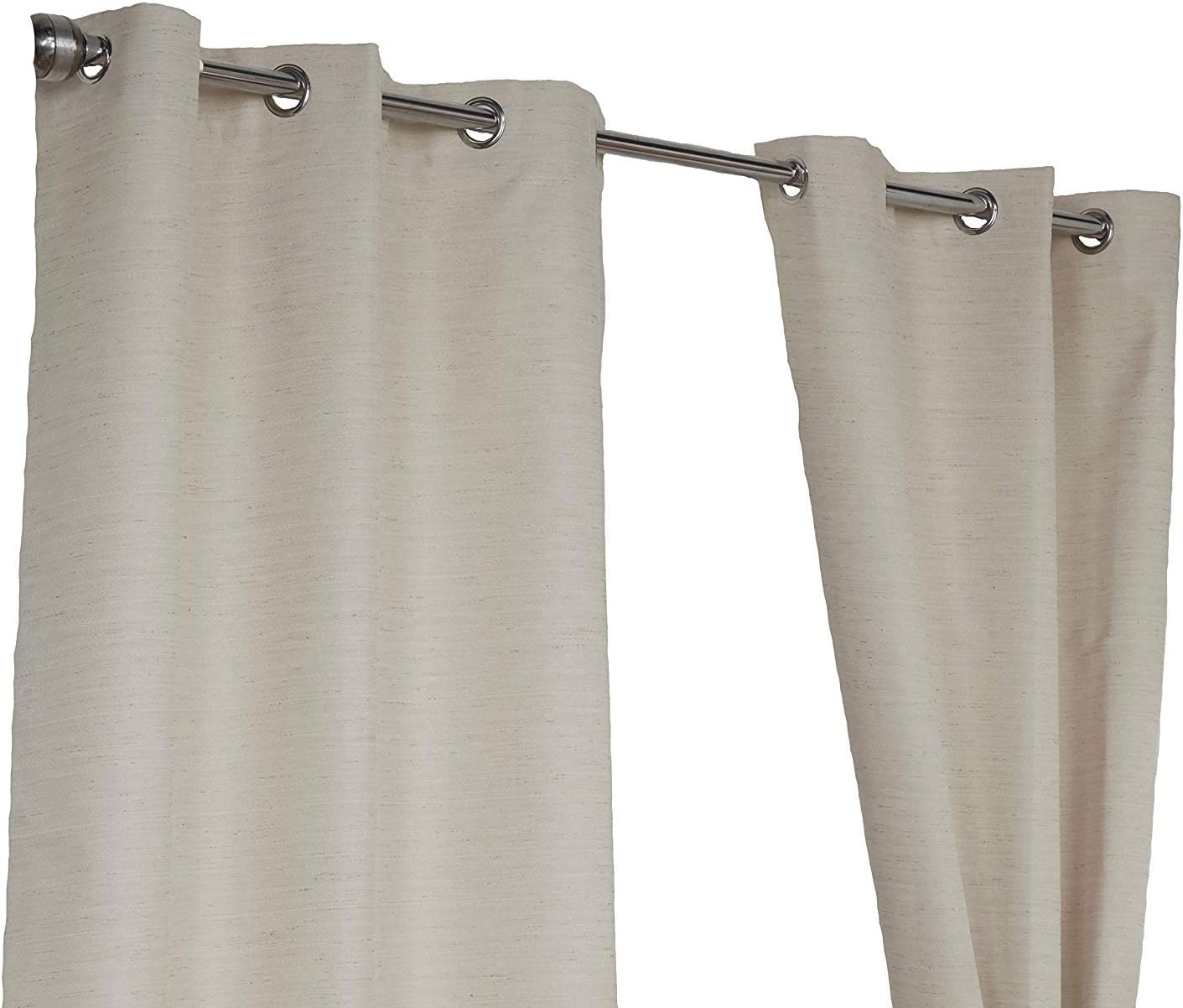 Lunar Linen Cream 66" x 72" Eyelet Unlined Ready Made Curtains