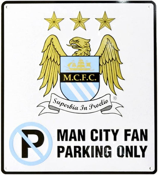 Official Manchester City F.C Metal Sign Crest Man City Fan Parking Only Gift Idea