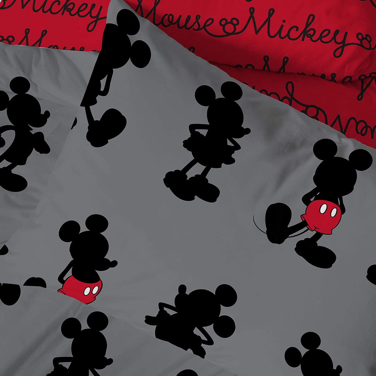 Single Bed Disney Mickey Mouse Pops Of Red Duvet Cover Set Character Bedding