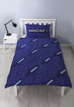 Load image into Gallery viewer, Single Bed Duvet Cover Set Minecraft Good Guys Gamer Character Bedding
