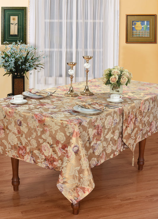 Anastasia Luxurious 52" x 70" Jacquard Tablecloth Cotton Rich 4 - 6 Place Setting