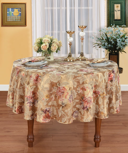Anastasia Luxurious 70" Round Jacquard Tablecloth Cotton Rich 4 - 6 Place Setting