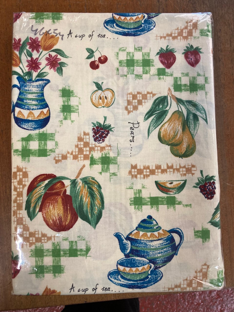 Pears And Apples 46" x 54" Ready Made Unlined Pencil Pleat Curtains Peach Grapes Leaves