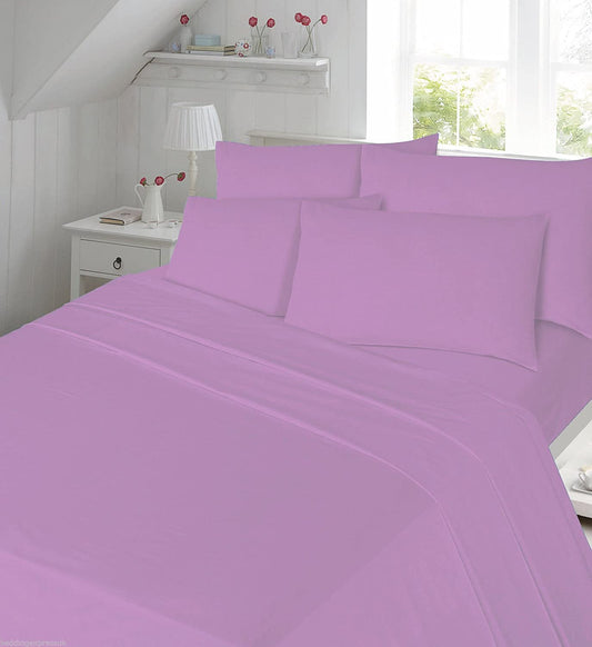 Super King Size Flannelette Duvet Cover Set Purple 100% Cotton Bedding Winter Essential