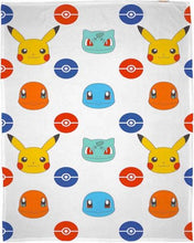 Load image into Gallery viewer, Winter Essentials Pokémon Badges Official Fleece Blanket 100cm x 150cm Character
