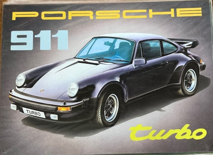 Porsche 911 Turbo Car Metal Sign Great For Kitchen Novelty Item