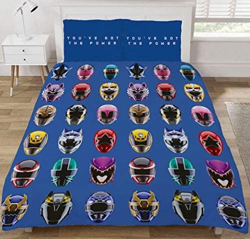 Double Bed Duvet Cover Set Power Rangers Bedding Character Reversible Set