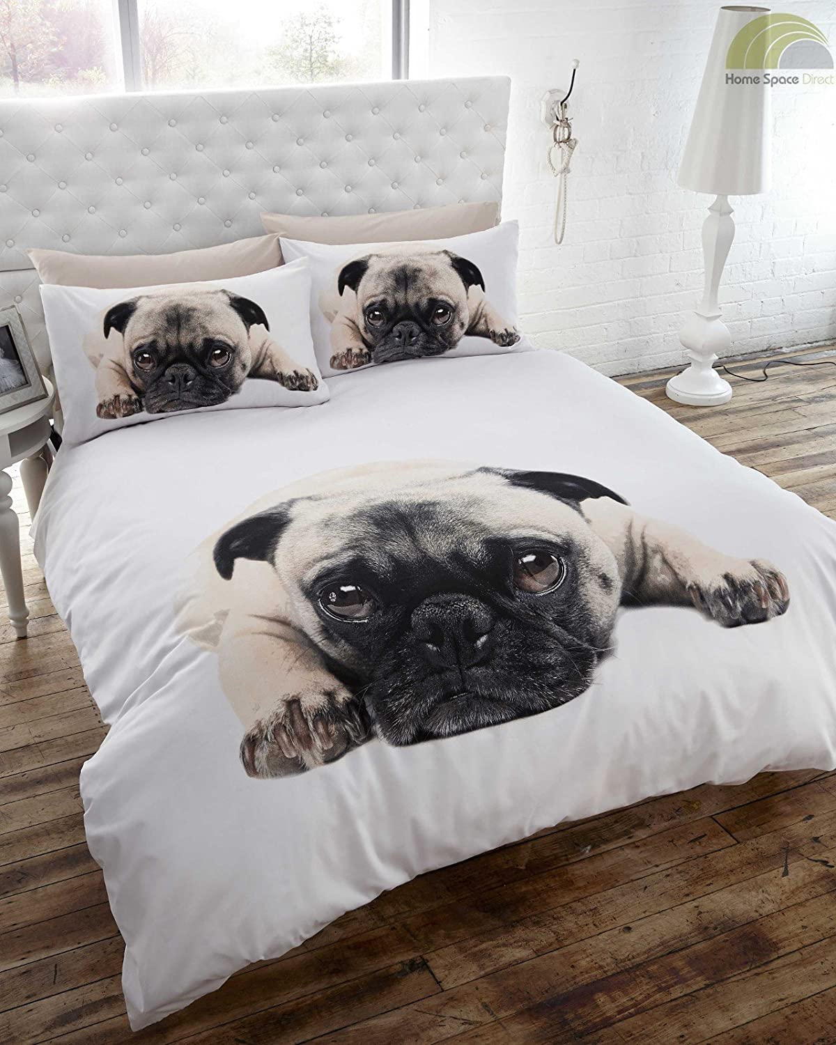 Double Bed Pug Cute Dog Duvet Cover Set