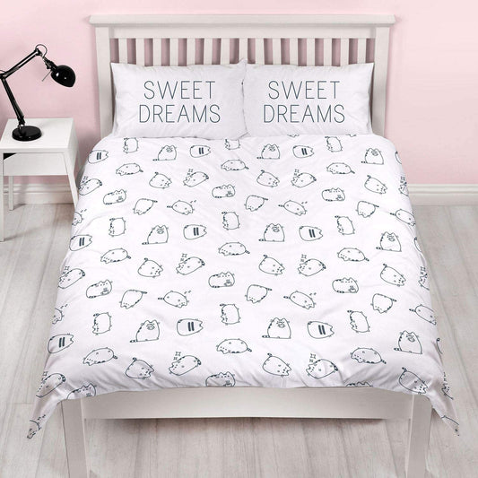Facebook Pusheen 'Sweet' Double Bed Duvet Cover Set Character Reversible Bedding