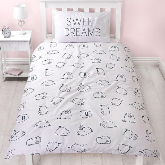 Facebook Pusheen 'Sweet' Single Bed Duvet Cover Set Character Reversibel Bedding