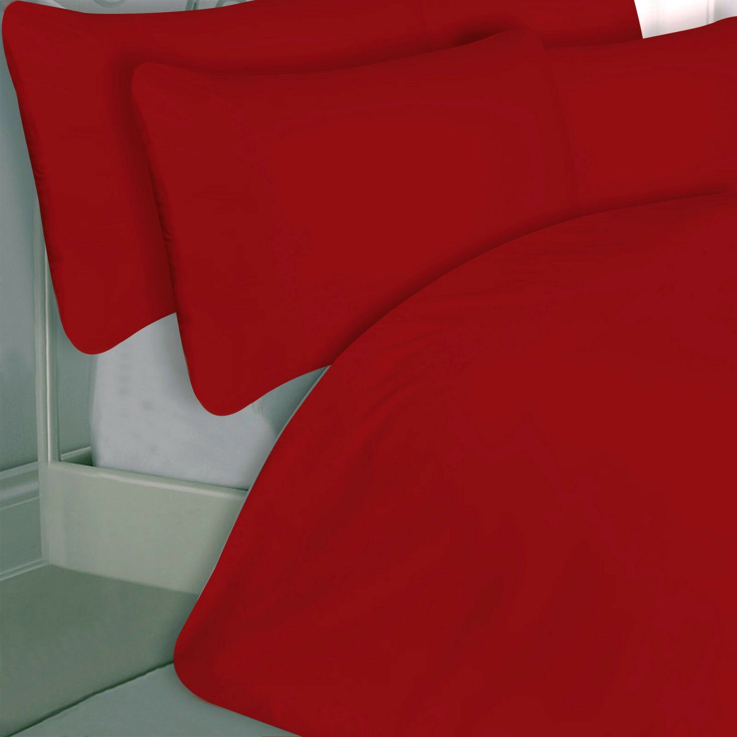 Double Bed Firenze Red Duvet Cover Set 200 Thread Count